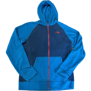 The North Face Boys Blue Hooded Fleece Full Zipper Jacket XL 18/20